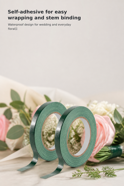 2-Roll Green Floral Tape – 0.5 Inch × 30 Yards