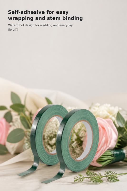2-Roll Green Floral Tape – 0.5 Inch × 30 Yards