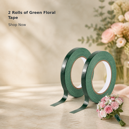2-Roll Green Floral Tape – 0.5 Inch × 30 Yards